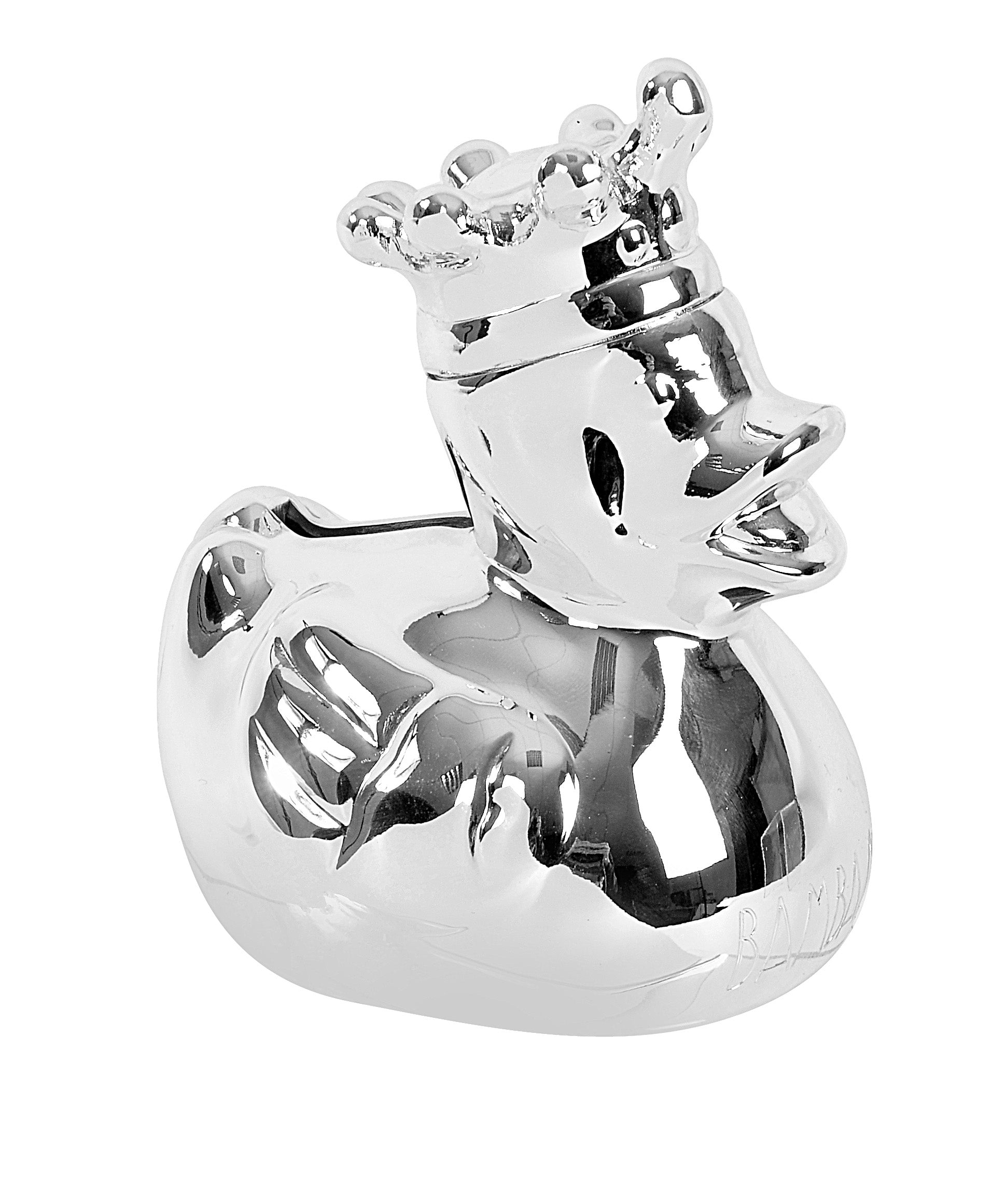 Silver-plated duck-shaped money box by Bam Bam