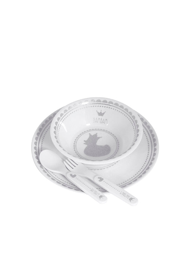 BamBam Royal Dinner Set Plate Bowl Fork Spoon