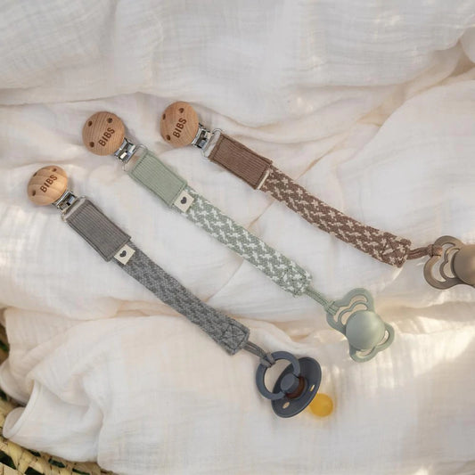 BIBS Pacifier Clip - Cloud & Iron